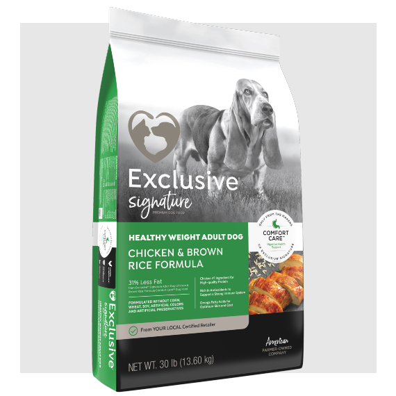 Exclusive Signature Healthy Weight Adult Dog Chicken & Brown Rice Formula