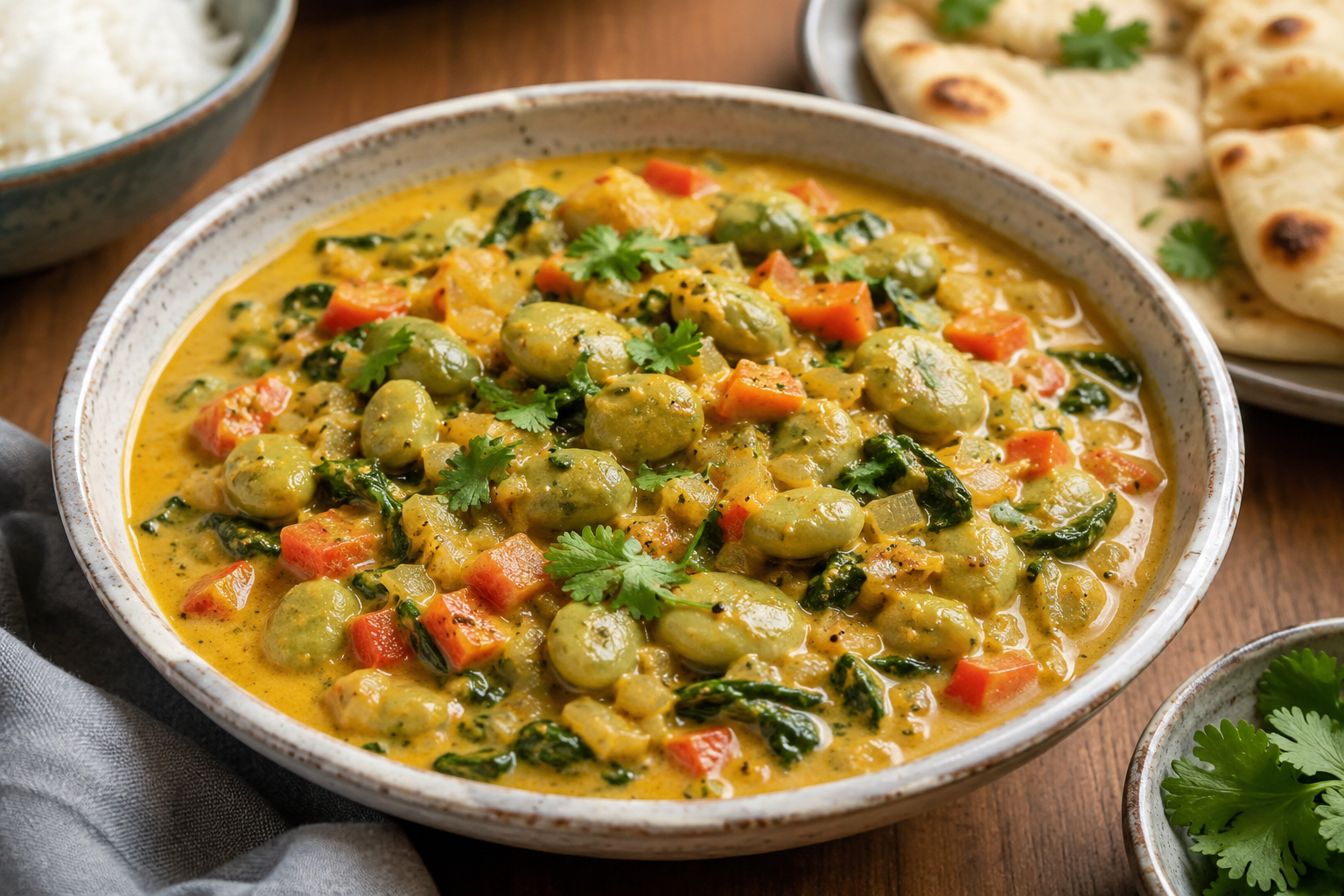 Green Baby Lima Coconut Curry