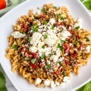 Lentil Bruschetta Pasta Salad