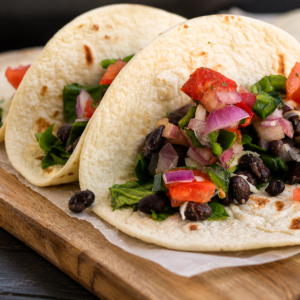 Spinach & Black Bean Burritos with Salsa